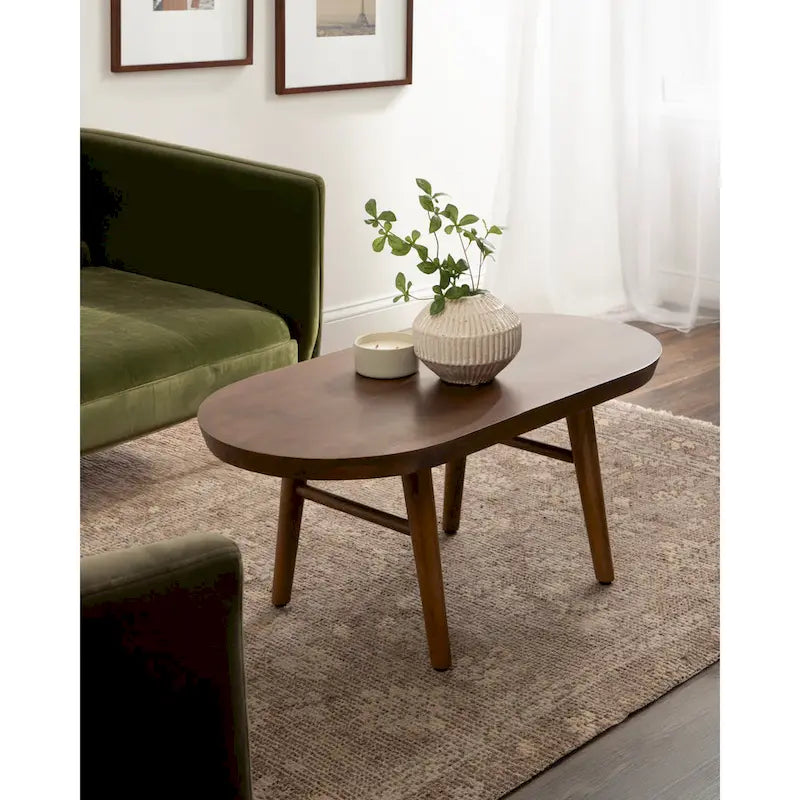 Table basse ovale en bois Kate et Laurel Conan