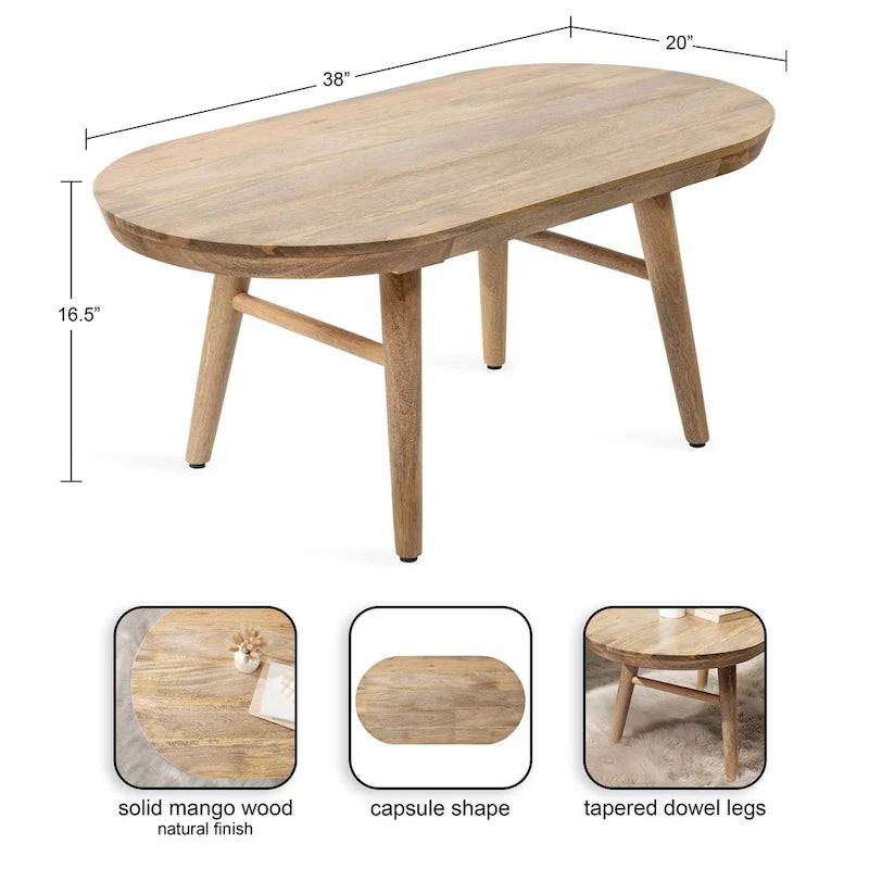 Table basse ovale en bois Kate et Laurel Conan