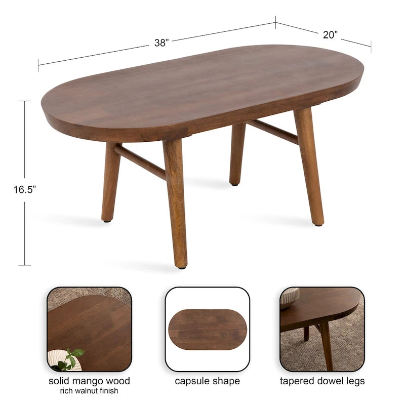 Table basse ovale en bois Kate et Laurel Conan