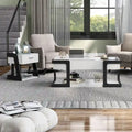 Ensemble de 2 tables basses modernes Denhour DH BASIC à plateau relevable (table basse et table d'appoint), blanc