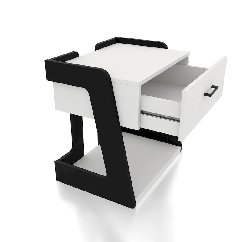 Ensemble de 2 tables basses modernes Denhour DH BASIC à plateau relevable (table basse et table d'appoint), blanc