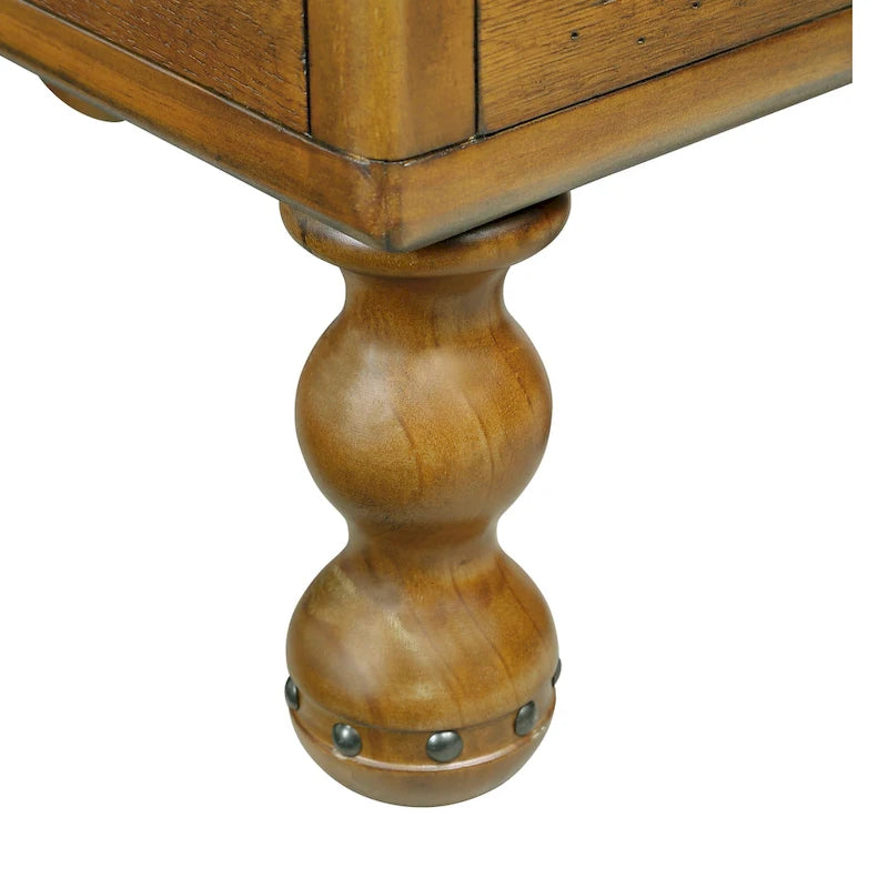 Table d'appoint rectangulaire en bois massif avec tiroir