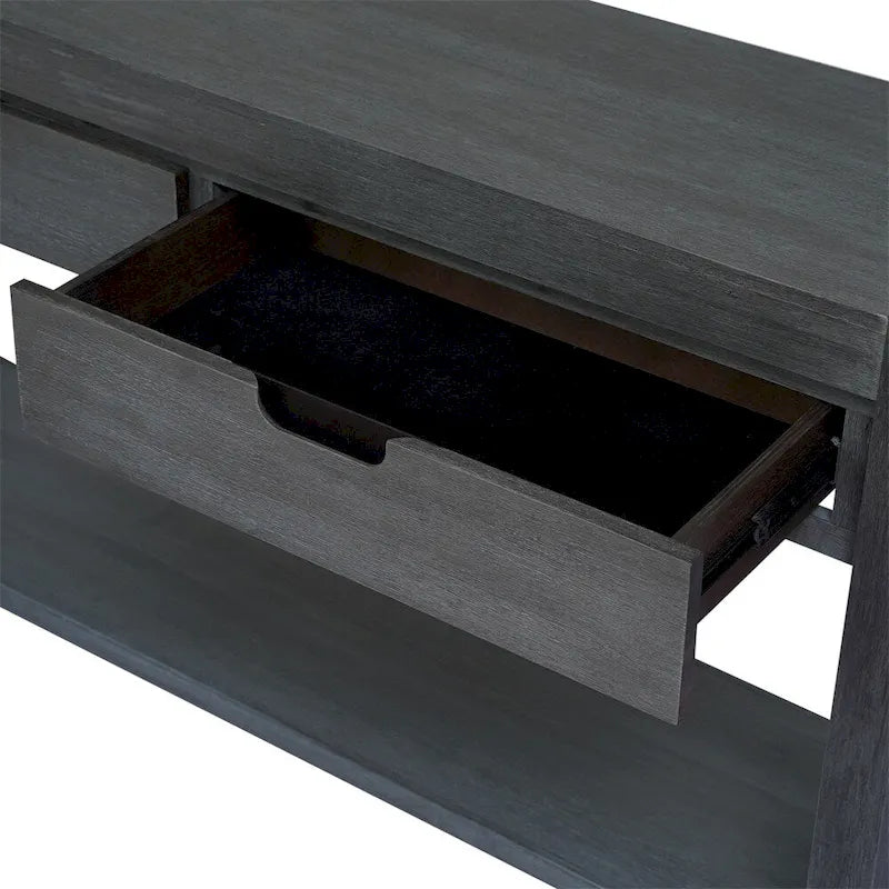 Console en bois avec 2 tiroirs et 1 étagère pour couloir et salon