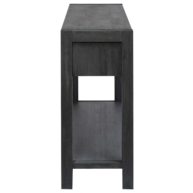 Console en bois avec 2 tiroirs et 1 étagère pour couloir et salon