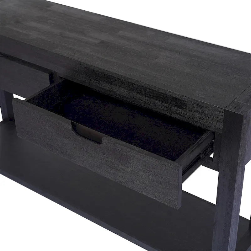 Console en bois avec 2 tiroirs et 1 étagère pour couloir et salon