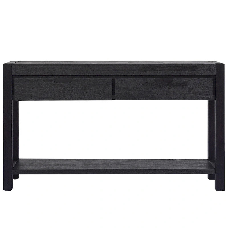 Console en bois avec 2 tiroirs et 1 étagère pour couloir et salon