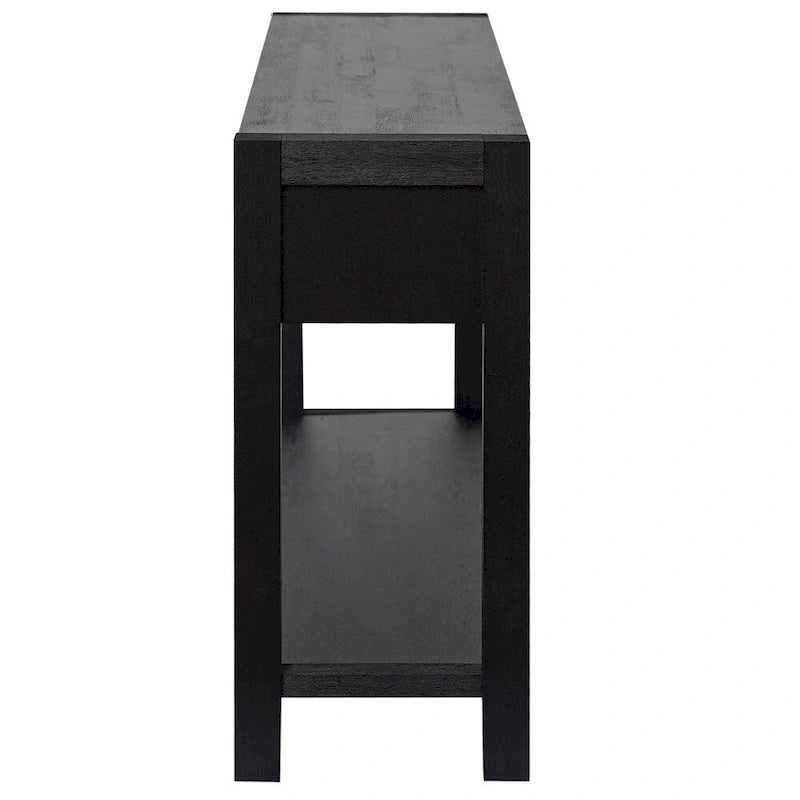Console en bois avec 2 tiroirs et 1 étagère pour couloir et salon