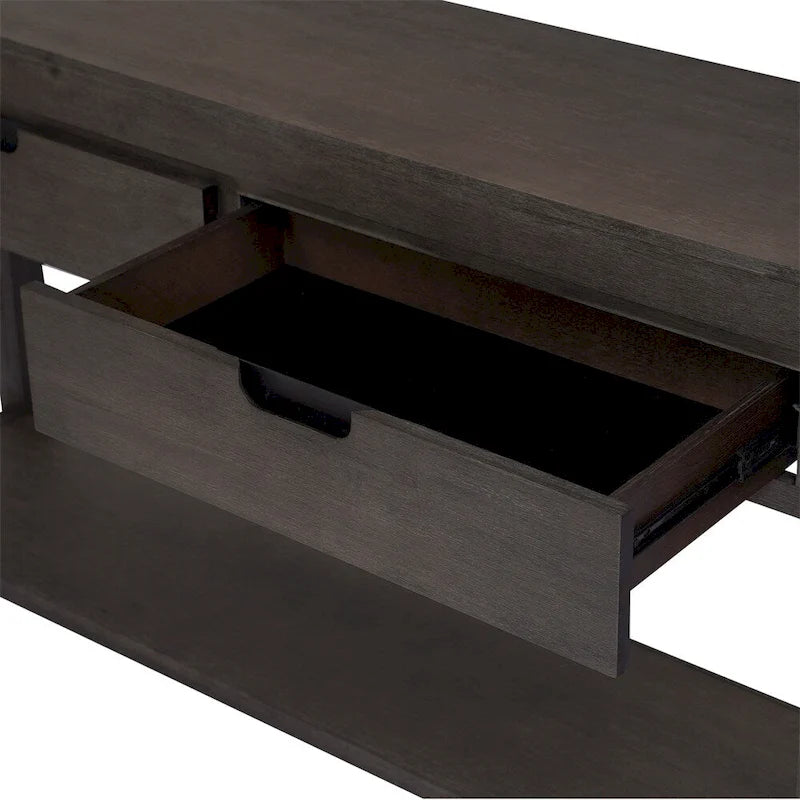 Console en bois avec 2 tiroirs et 1 étagère pour couloir et salon