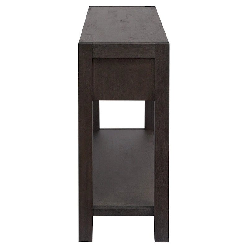 Console en bois avec 2 tiroirs et 1 étagère pour couloir et salon