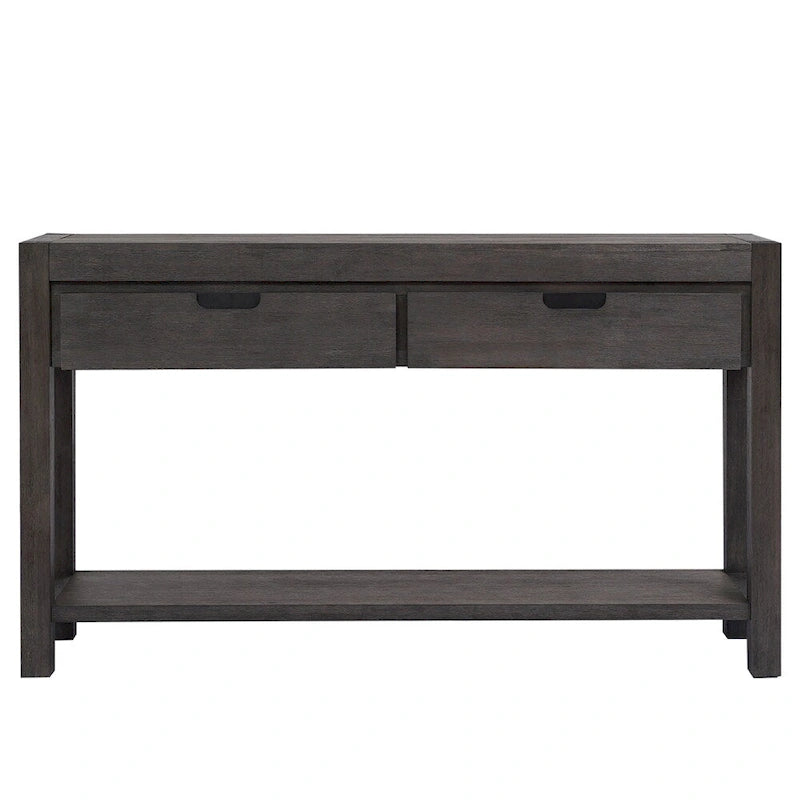Console en bois avec 2 tiroirs et 1 étagère pour couloir et salon