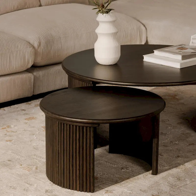 NADAAL STUDIOS Pence, Petite table basse ovale, Marron foncé