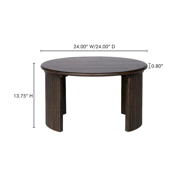 NADAAL STUDIOS Pence, Petite table basse ovale, Marron foncé