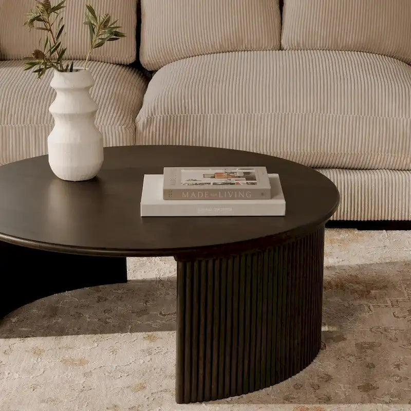 NADAAL STUDIOS Pence, Petite table basse ovale, Marron foncé