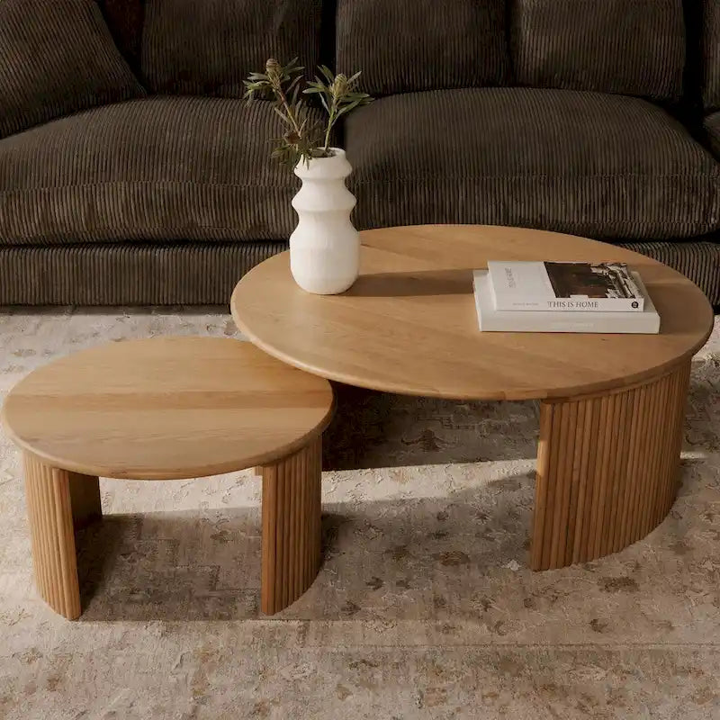 NADAAL STUDIOS Pence, Petite table basse ovale, Marron foncé