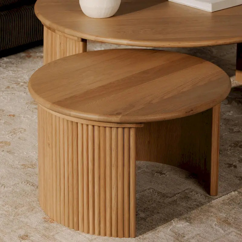 NADAAL STUDIOS Pence, Petite table basse ovale, Marron foncé