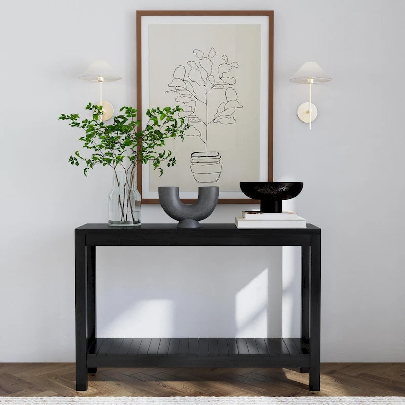 Console en bois massif Petter avec étagère par East at Main
