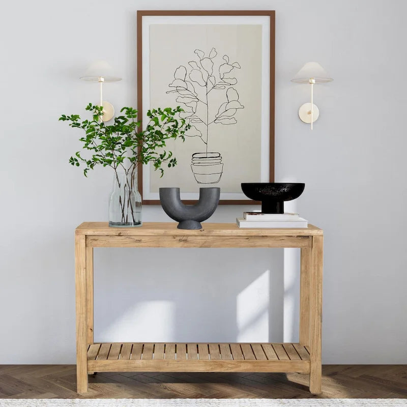 Console en bois massif Petter avec étagère par East at Main
