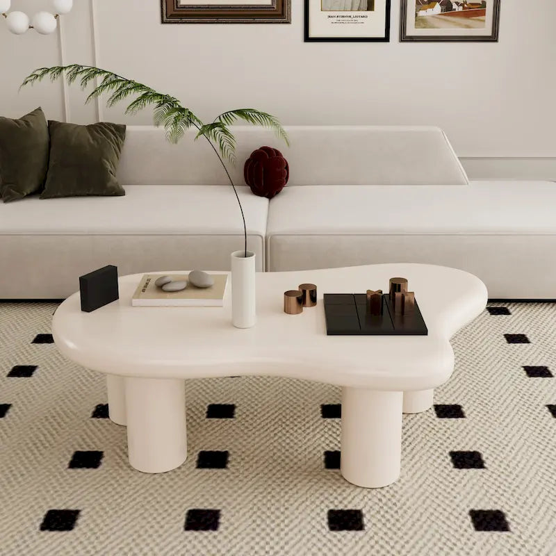 Table basse en bois en forme de nuage pour salon