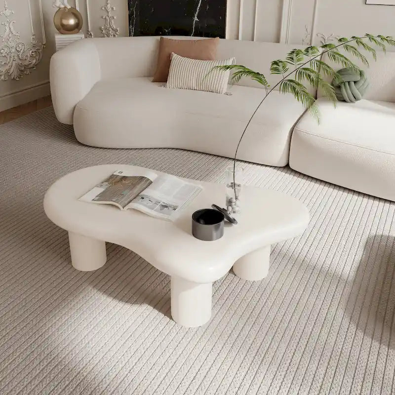 Table basse en bois en forme de nuage pour salon