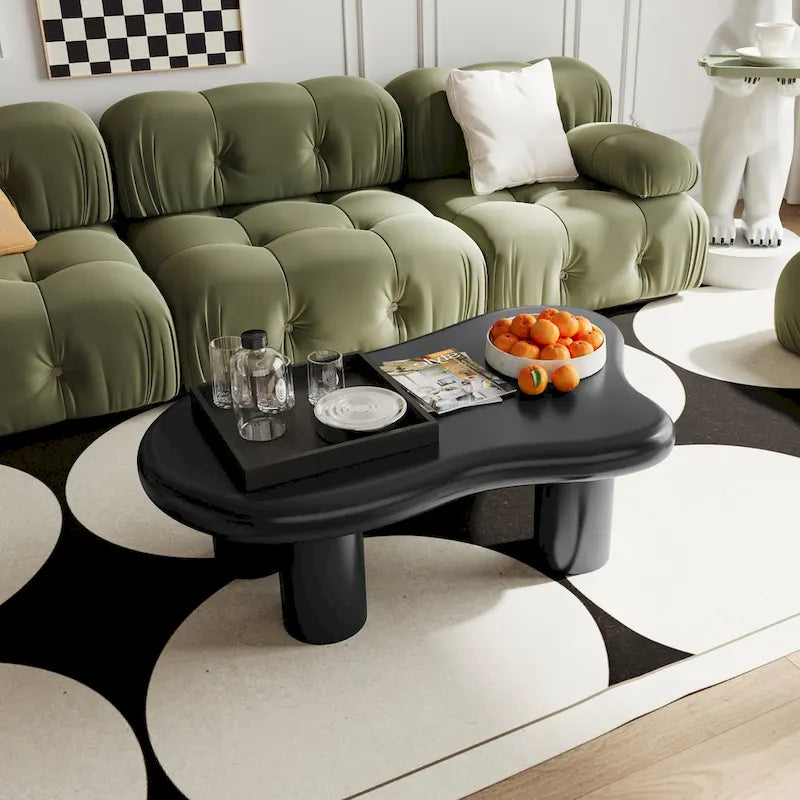 Table basse en bois en forme de nuage pour salon