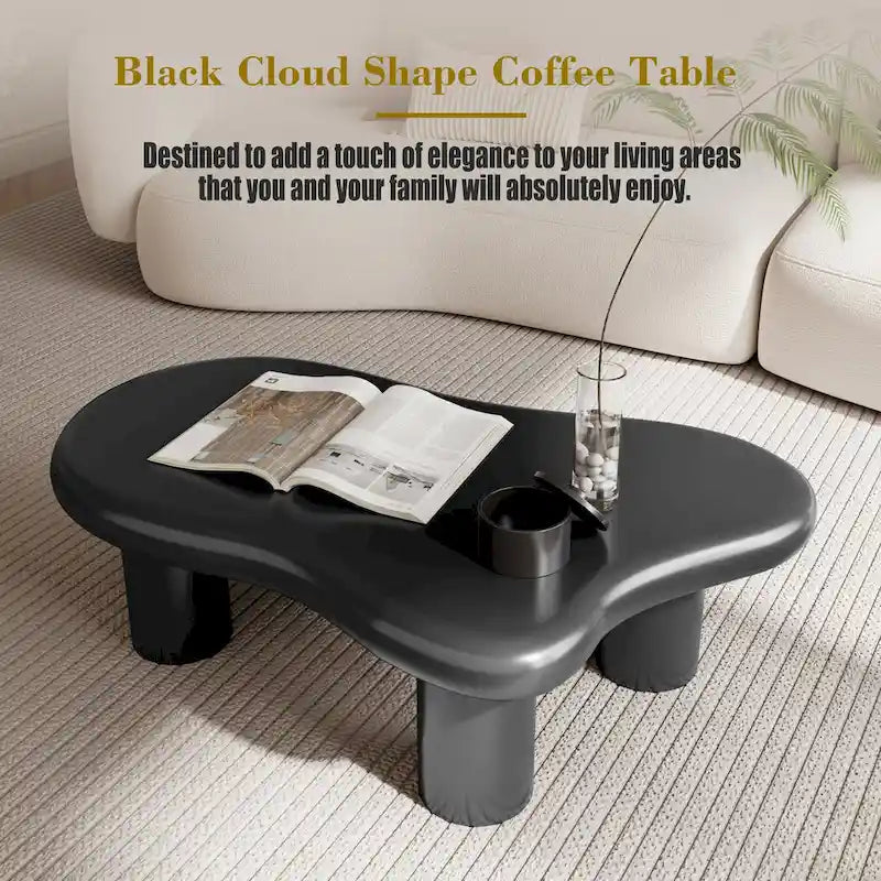 Table basse en bois en forme de nuage pour salon