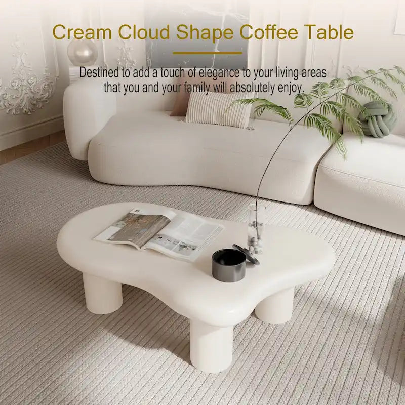 Table basse en bois en forme de nuage pour salon