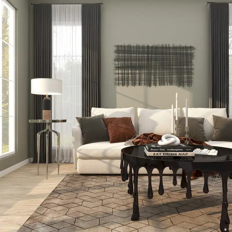 Table d'appoint inspirée d'un plateau en métal aluminium avec 3 pieds tripodes – Or, Argent ou Noir – Décor Roche River