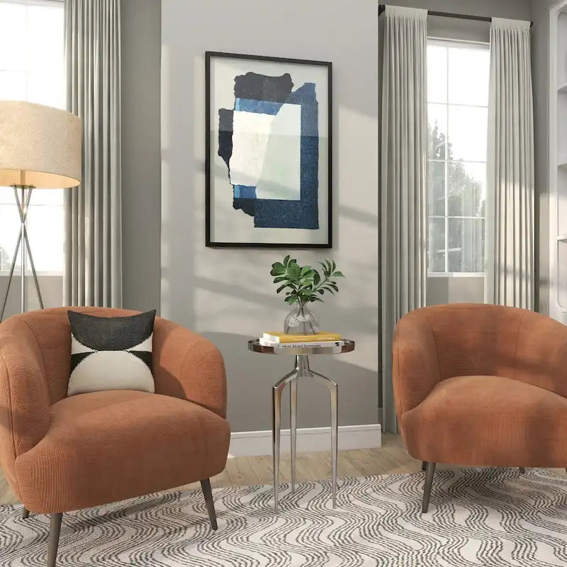 Table d'appoint inspirée d'un plateau en métal aluminium avec 3 pieds tripodes – Or, Argent ou Noir – Décor Roche River