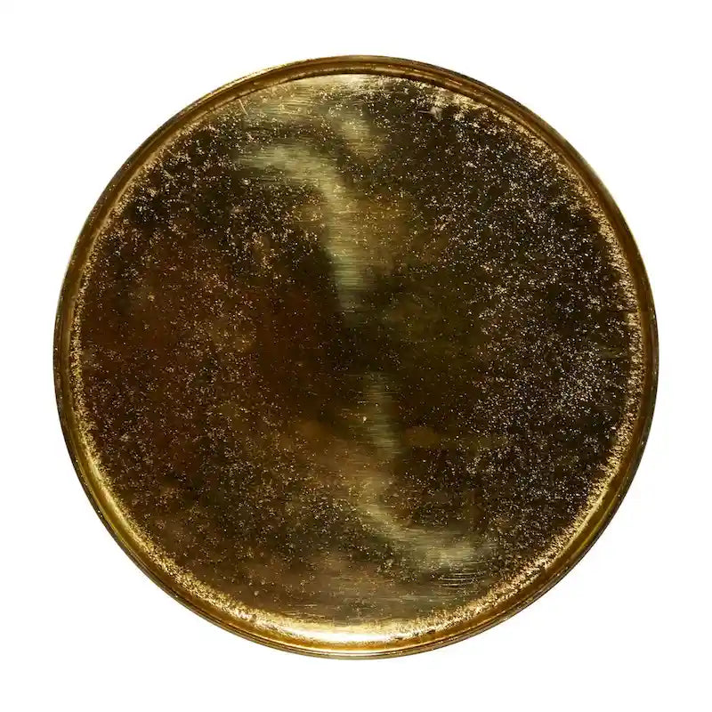 Table d'appoint inspirée d'un plateau en métal aluminium avec 3 pieds tripodes – Or, Argent ou Noir – Décor Roche River