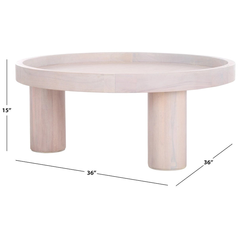 Table basse ronde à 3 pieds SAFAVIEH Home Meek - 36Lx36Px15H