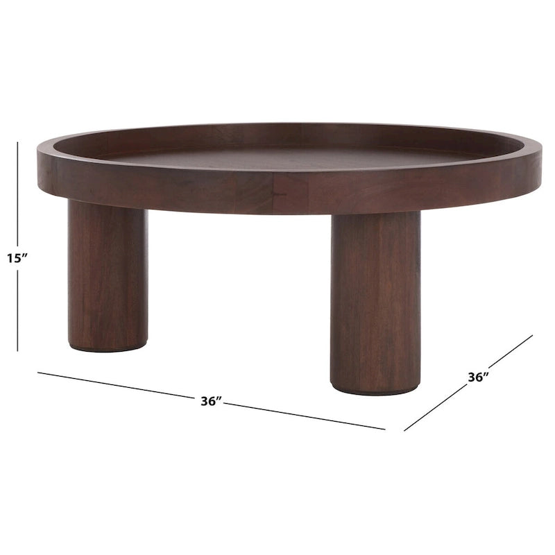 Table basse ronde à 3 pieds SAFAVIEH Home Meek - 36Lx36Px15H