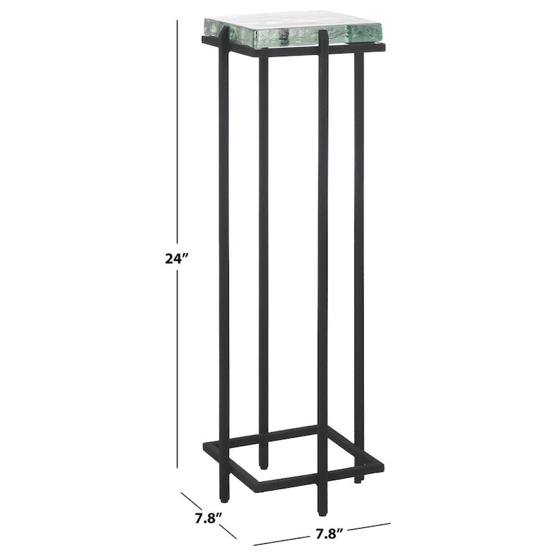 SAFAVIEH Couture Giabelle Table d'appoint en verre moulé – 20,3L x 20,3P x 61H