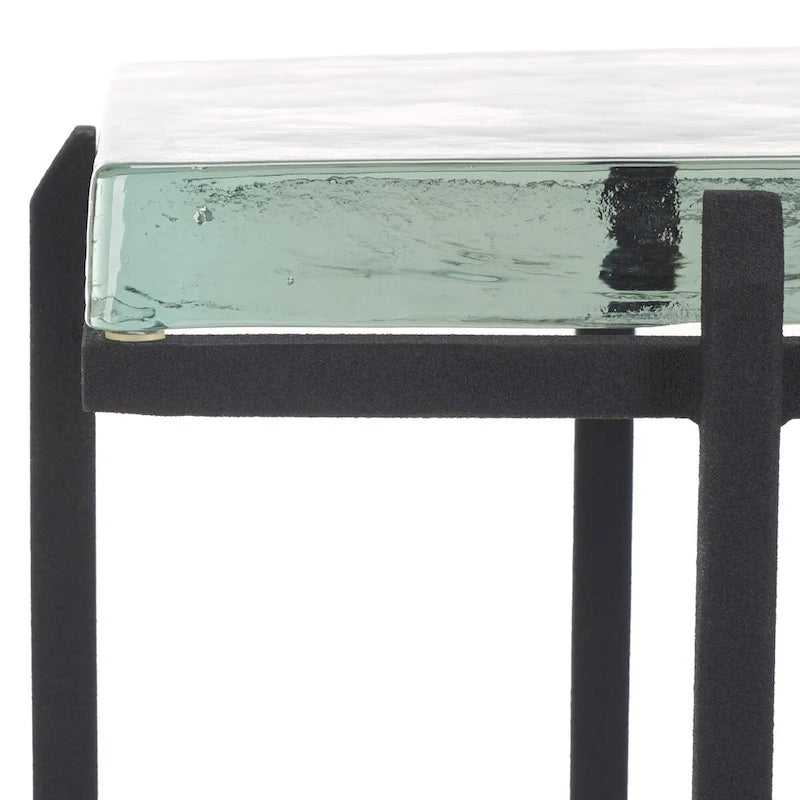 SAFAVIEH Couture Giabelle Table d'appoint en verre moulé – 20,3L x 20,3P x 61H