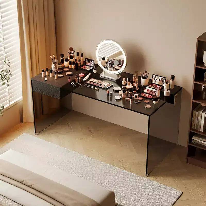 Bureau en verre trempé Luck Live Modern de 53,14 pouces