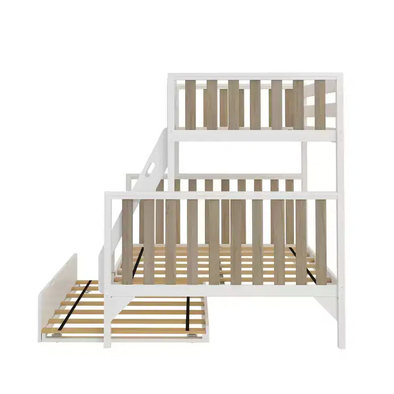 Lit superposé Max & Lily une place au-dessus d'un lit double avec lit gigogne, lits superposés pour enfants en bois massif de style scandinave