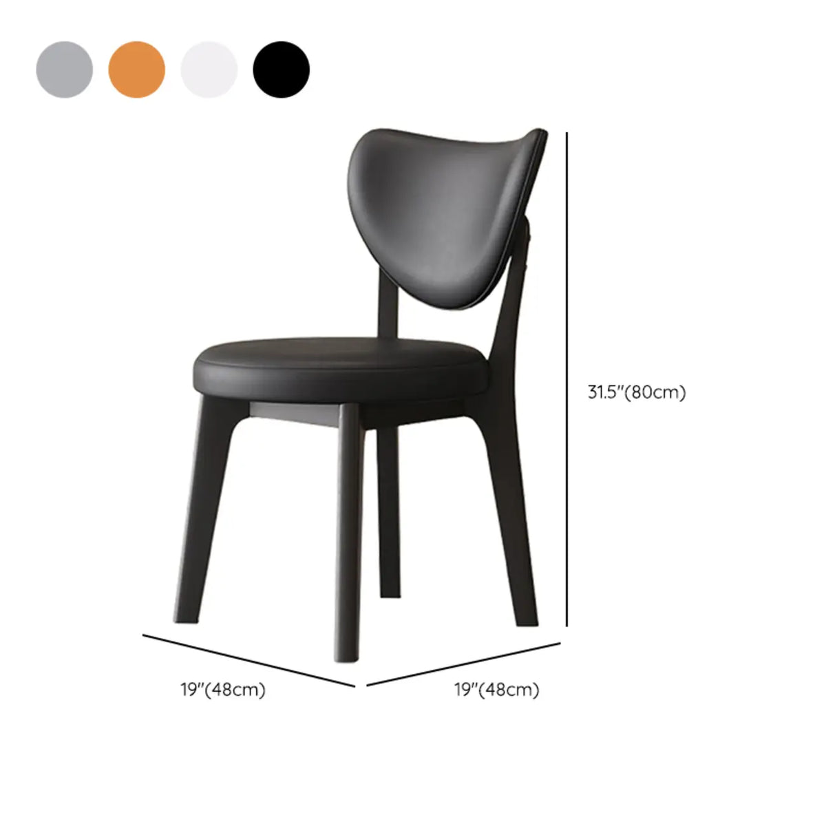 Chaise de salle à manger sans accoudoirs moderne en similicuir à dossier haut